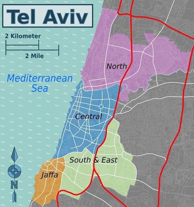 特拉维夫地区地图