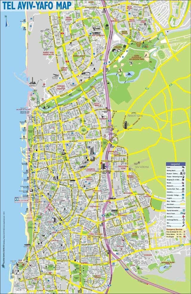 特拉维夫城市地图
