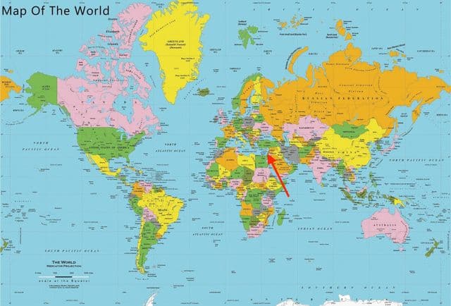 特拉维夫在世界地图上的位置