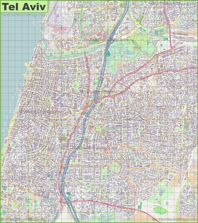 特拉维夫街道地图