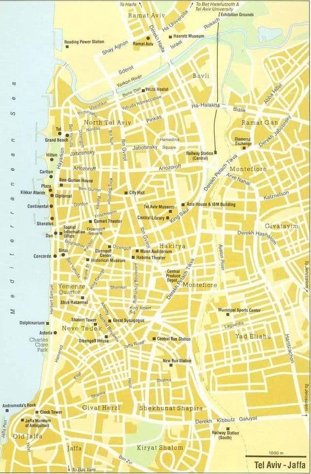 特拉维夫步行游览地图