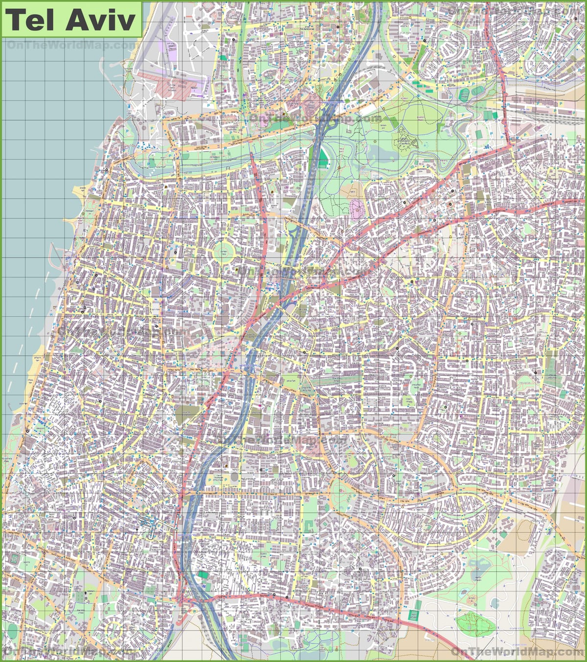 特拉维夫街道地图