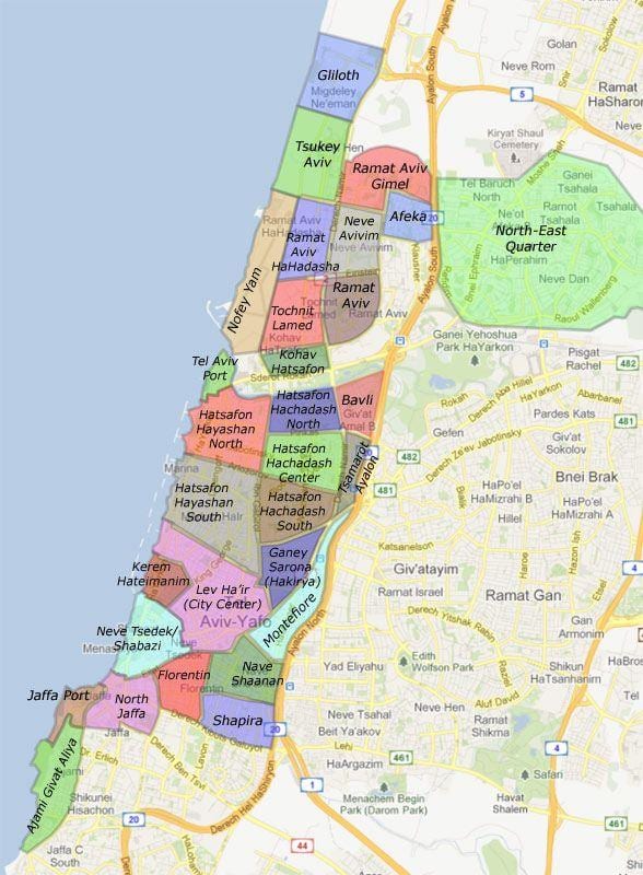 特拉维夫街区地图